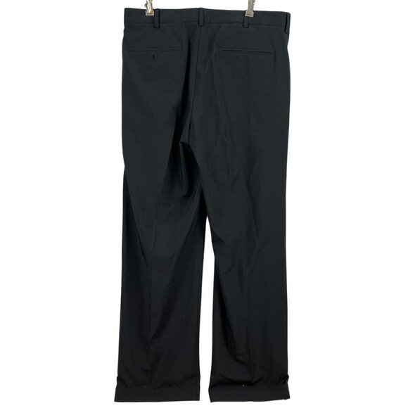 Ben Hogan Mens Dress Pants Size 34x30 Black Pleated Polyester Blend Straight Leg - Picture 2 of 12
